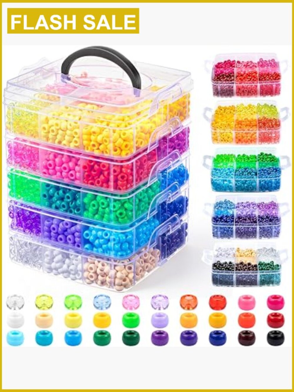 5400 Pony Beads Assorted Colors for Bracelet Making Craft Jewelry Hair Beading